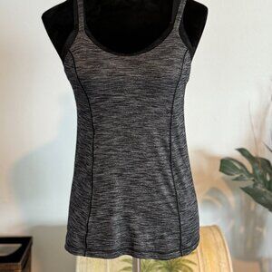 Women's Lululemon Crossback Built in Bra Black Gray Black size 6 Sports Tank Top